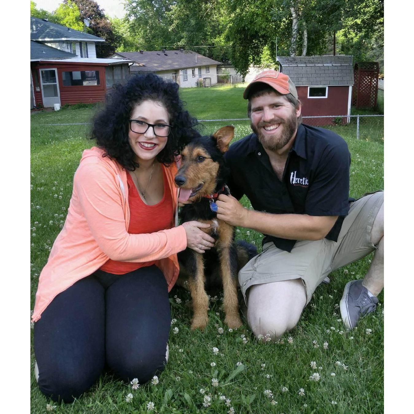 Us with our first rescue pup, Tully!