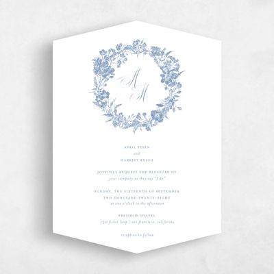 White Diamond Wedding Invitation - Heloise Classic