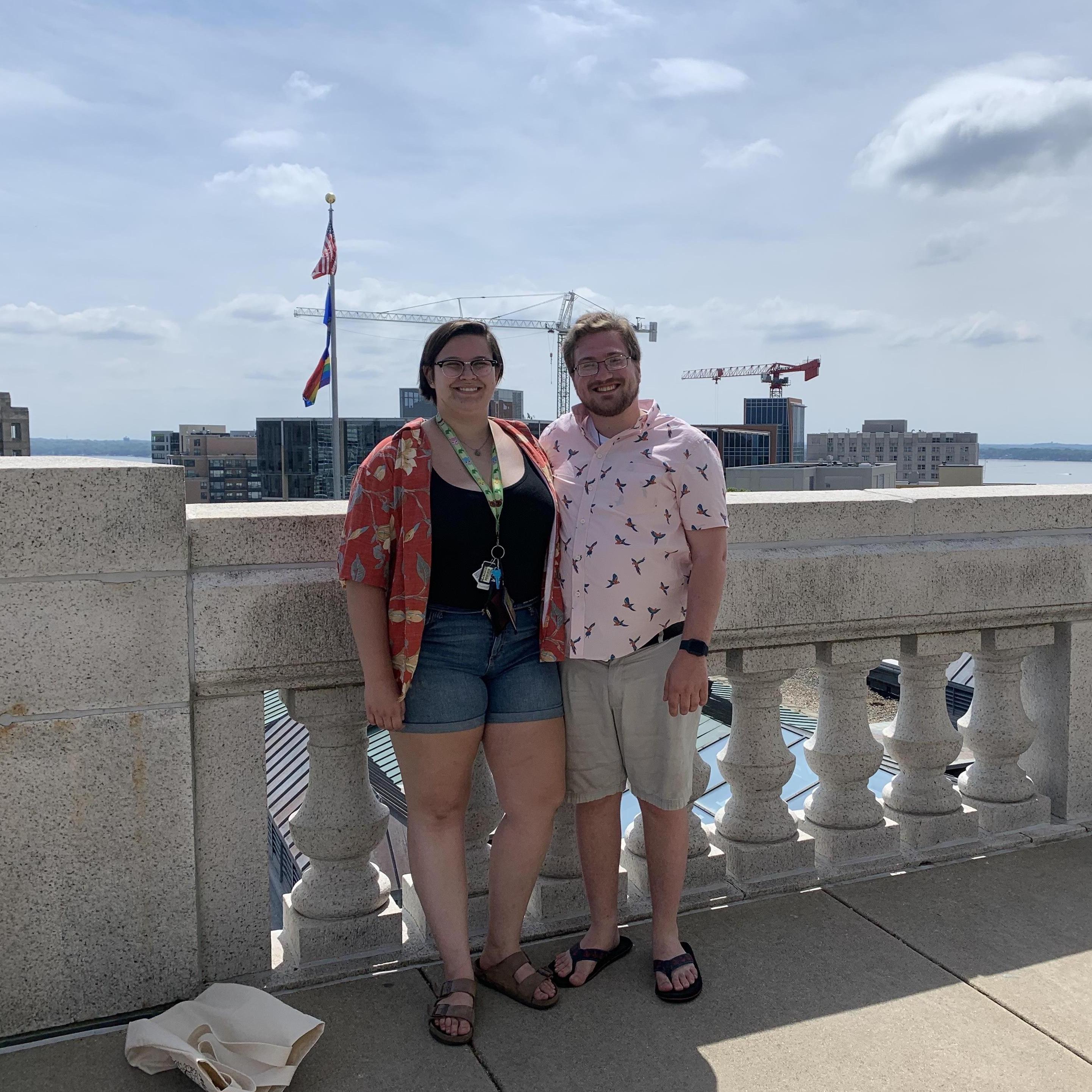 Us at the top of the capitol in Madison