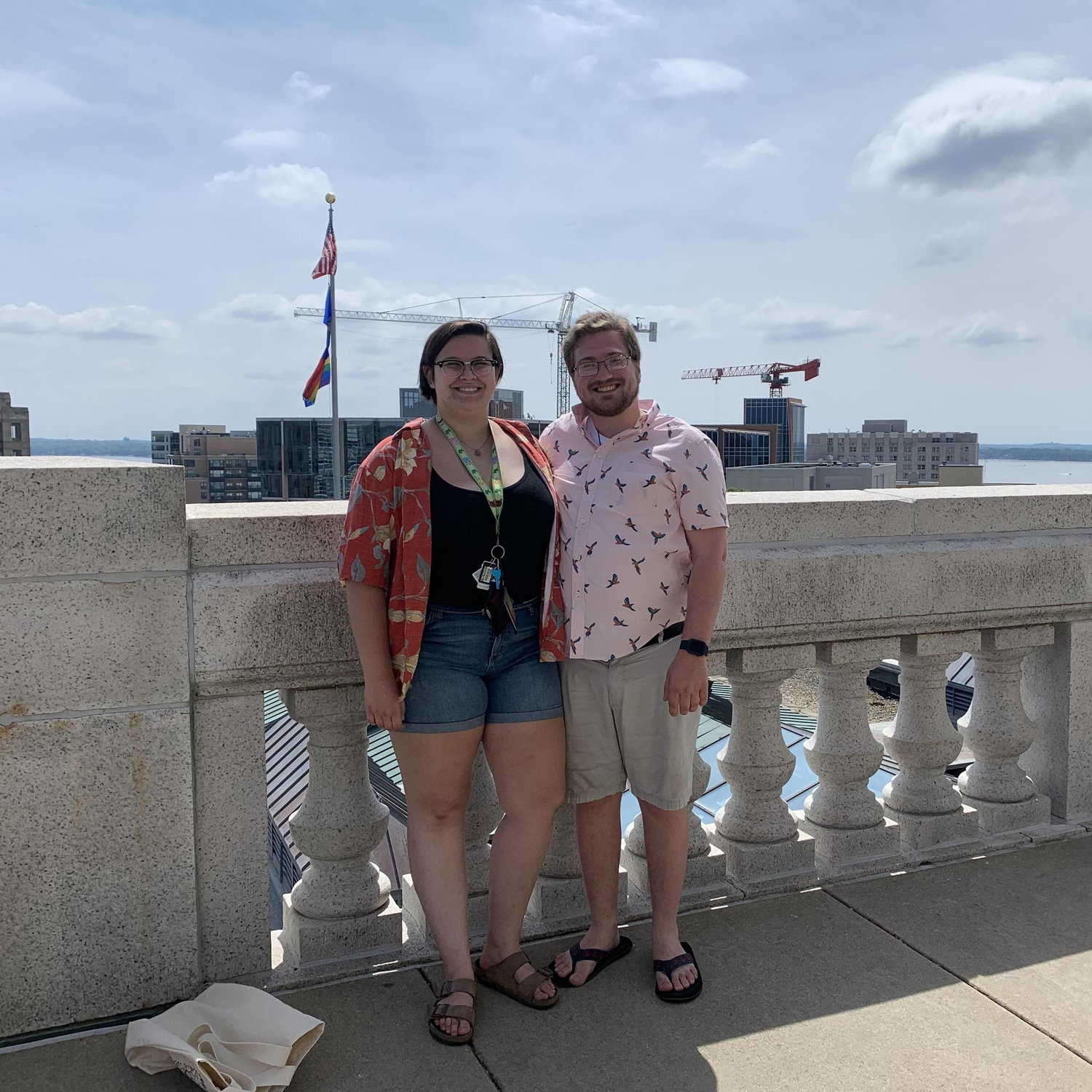 Us at the top of the capitol in Madison