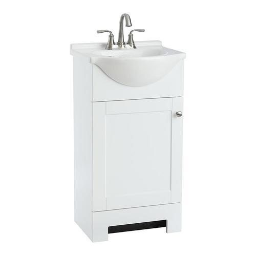 Style Selections Euro 19-in White Single Sink Bathroom Vanity with White Cultured Marble Top