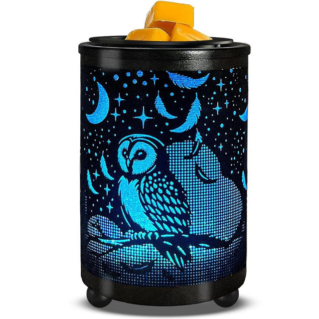 Leyoue Electric Wax Melt Warmer PTC Heating Plate with 7 Colors LED Changing Light Wax Warmer Fragrance Warmer for Home Office Gifts & Decor(Owl)