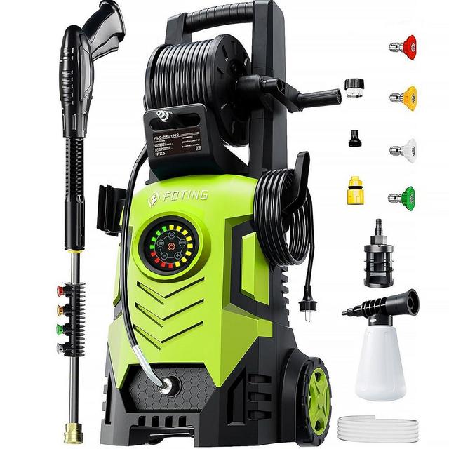 2025Upgraded Electric Pressure Washer with Adjustable Touch Screen 5000PSI 3.3GPM/8 Level, 4 Quick Connect Nozzles,Inlet Hose&Filter&Foam Cannon for Cars/Fences/Driveways/Home Cleaning