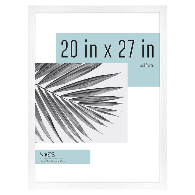 MCS Studio Gallery 20x27 Poster Frame White Woodgrain, Vertical & Horizontal Wall Hanging Large Picture Frame for Photos, Posters & Art Prints (1-Pack)