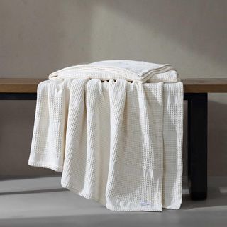 Waffle Stripe Cotton Blanket