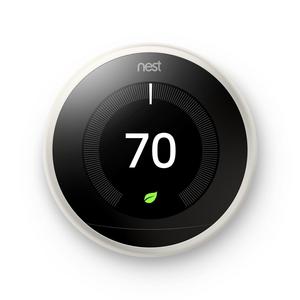 Nest Learning Thermostat, Easy Temperature Control for Every Room in Your House, White (Third Generation), Works with Alexa