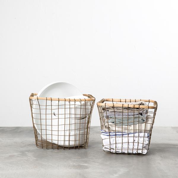 Bamboo & Wire Baskets