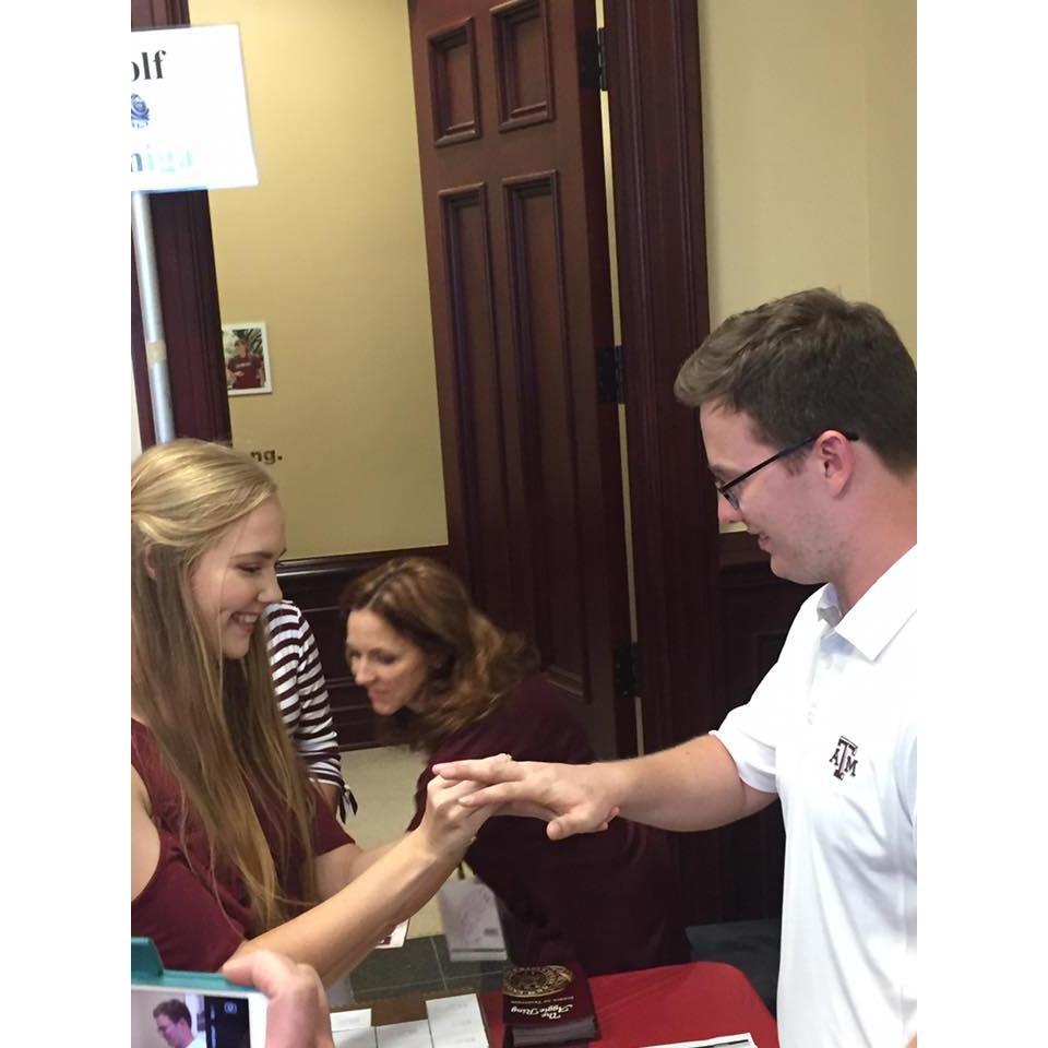 Tyler getting his Aggie ring