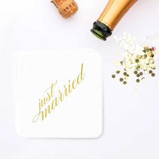 Just Married Coasters, Set of 10