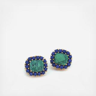 Reames Green Turquoise & Lapis Stud