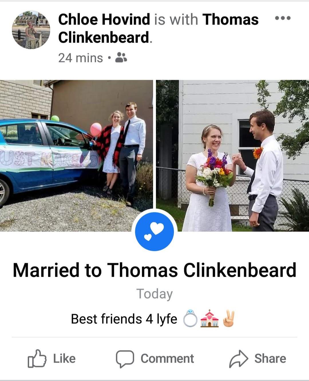 The Wedding Website of Chloe Hovind Clinkenbeard and Thomas Clinkenbeard