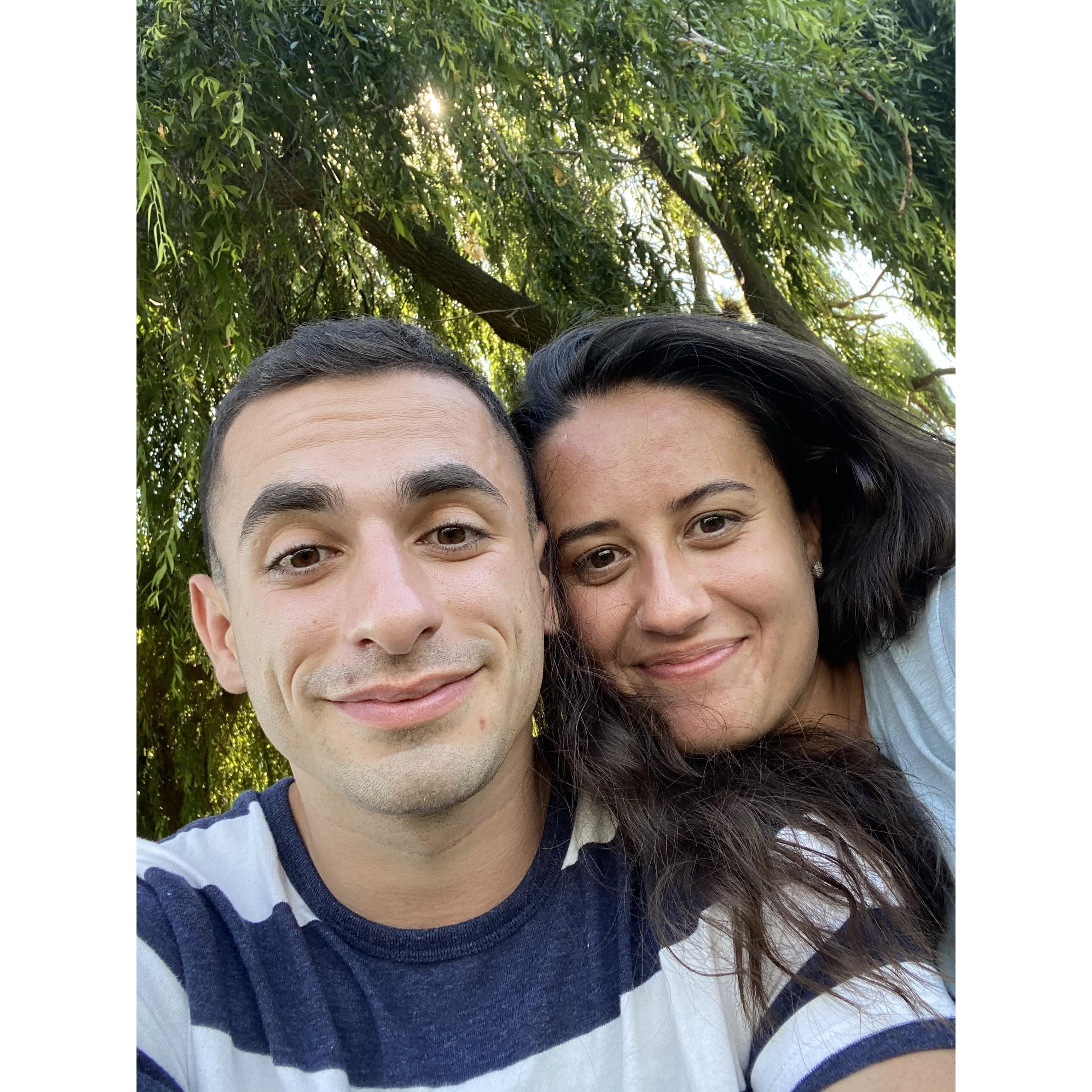 Our first date. Under the willow tree where we had our first kiss.