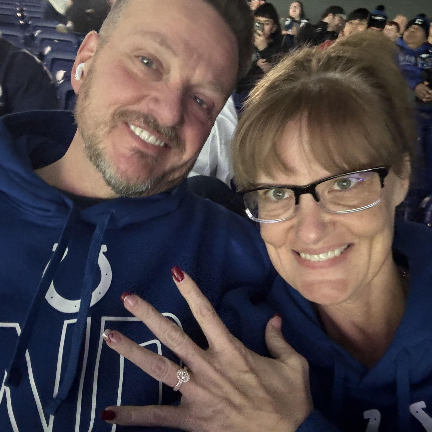 Our first Colts game together - the night he proposed.