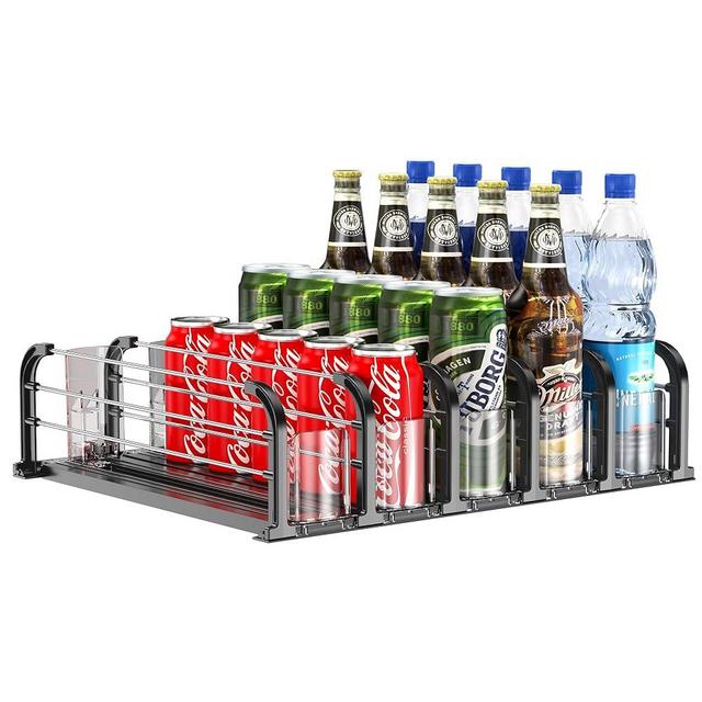 ZIJIN Drink Organizer for Fridge, 5 Rows Refrigerator Drink Organizers