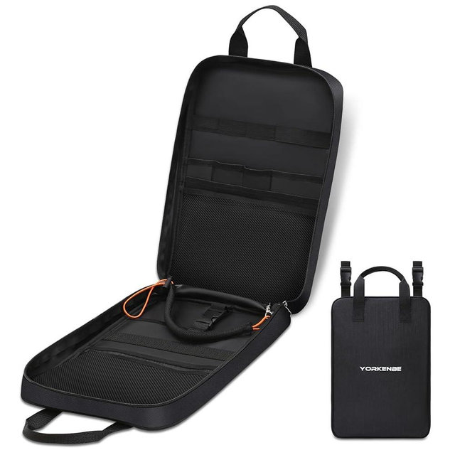 Yorkenbe Camp Kitchen Organiser, High Capacity Camping Cooking Utensils Bag, with Hanging Hooks and Paper Towel Holder, Multi-Pocket Waterproof Portable Storage for BBQ Outdoor Cooking Essentials