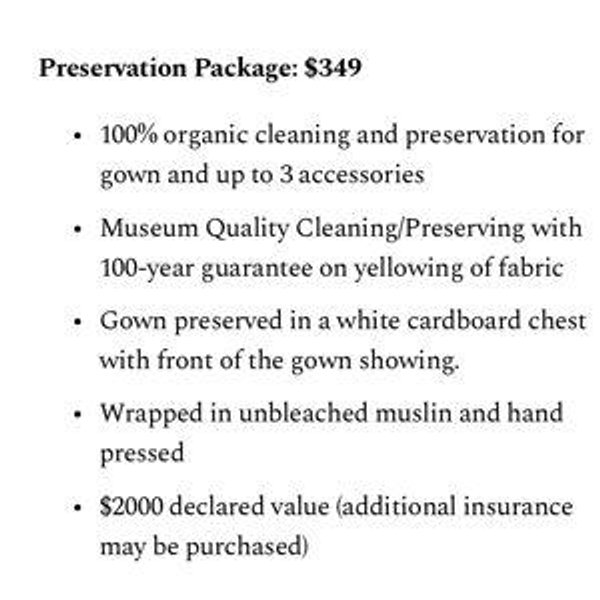 Wedding Dress Preservation