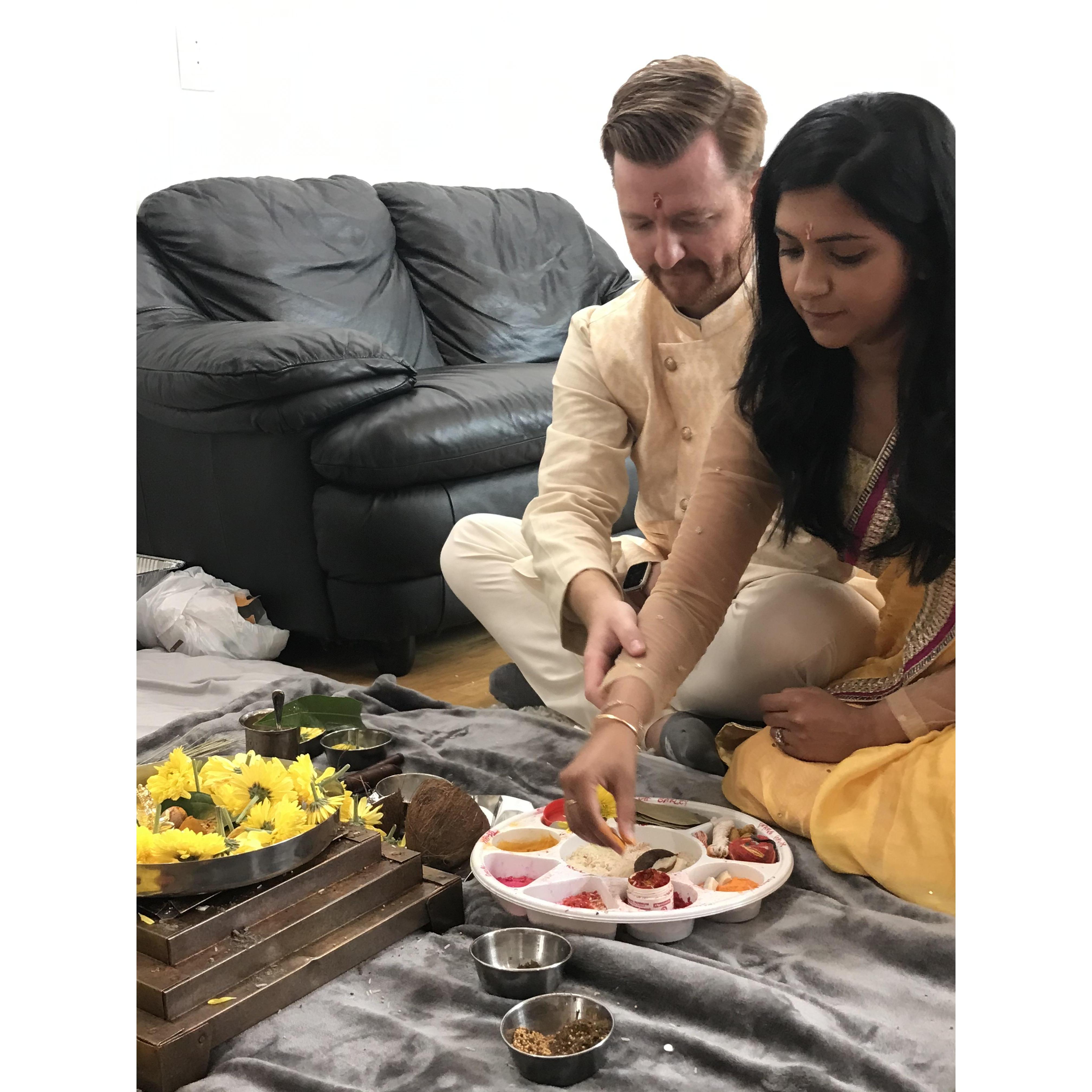August 15th, our engagement ceremony