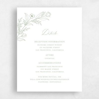 Sage, Green Wedding Enclosure - Seraphine Letterpress