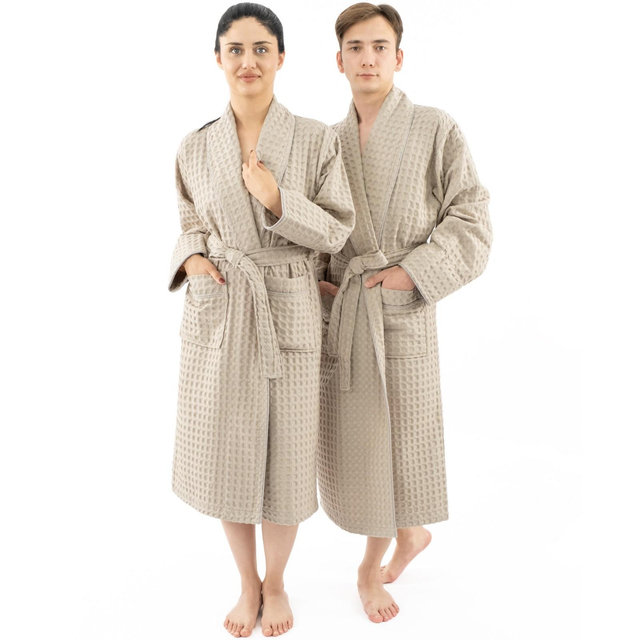American Soft Linen 100% Cotton Waffle Robes for Women and Men, Unisex Waffle Design Lounging Bathrobe, 1 Piece Waffle Robe for Couples After Shower