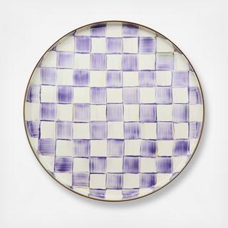 Violet Check Round Tray