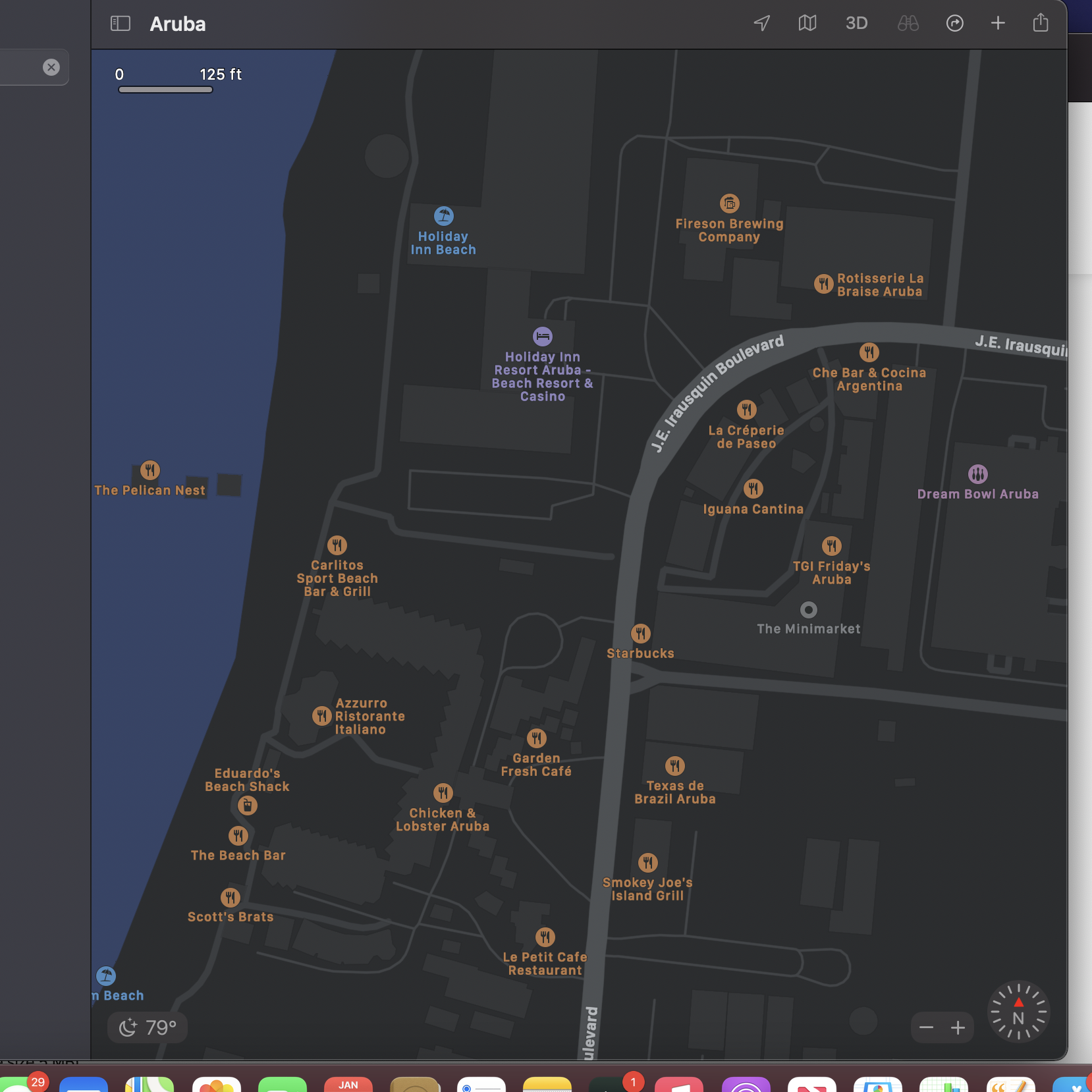This is partially why we said the Holiday Innn has the best location, as you can see, there are quite a few options located there.