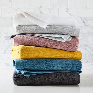 Organic Textured Hand Towels - White