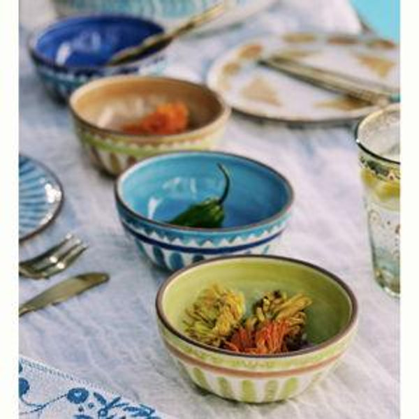 The Mediterranean Dish Glazed Terracotta Nut Bowls, assorted Set of 4