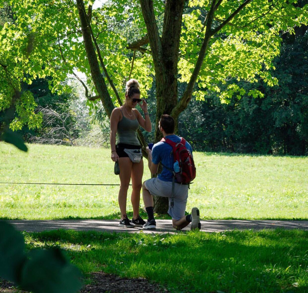 The moment he popped the question!
