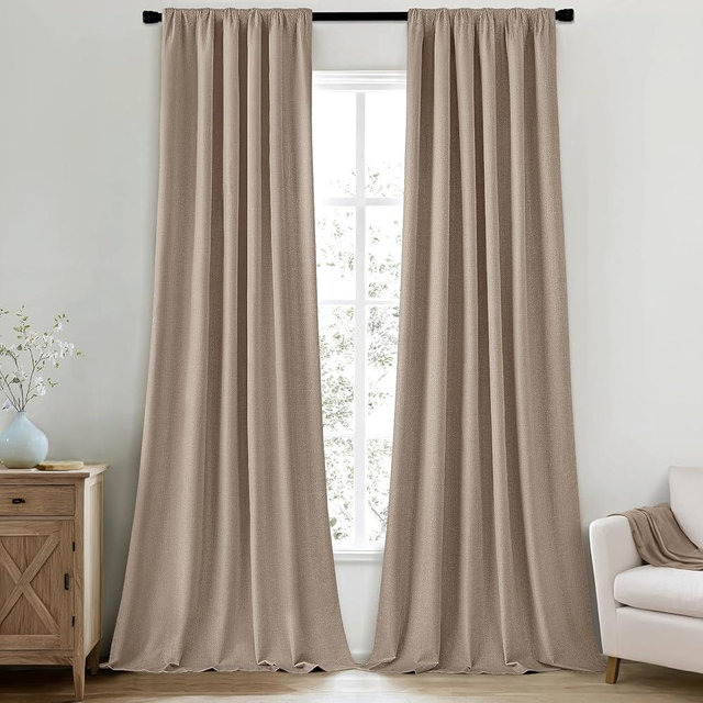 MIULEE 100% Blackout Curtains 96 Inch Long 2 Panels for Bedroom, Thick Black Out Curtain Room Darkening Back Tab Pleat Floor to Ceiling Window Drapes with Hooks for Living Room, Copper Brown