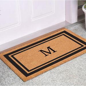 Calloway Mills 152962436M Black Border 24" x 36" Monogram Doormat, (Letter M)