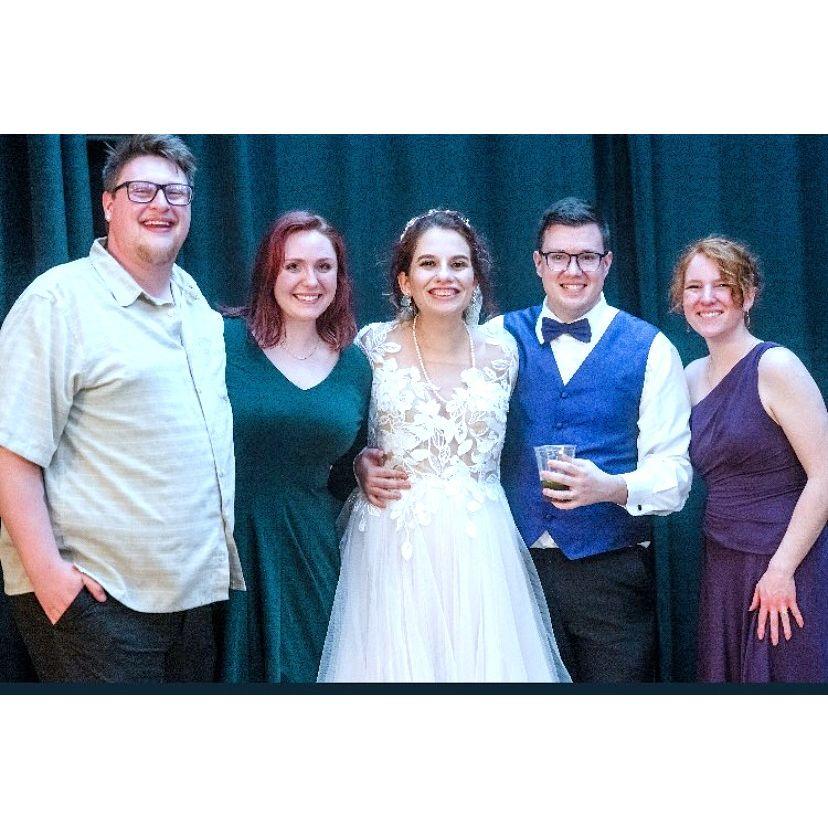 After only months of dating, Danielle invited Gee as her "plus-one" to bridesmaid Abby's wedding. Do not forget about friend Lexi (purple dress and competing red hair).