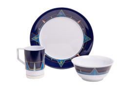 Melamine Dinnerware Sets (Small, Blue Compass)