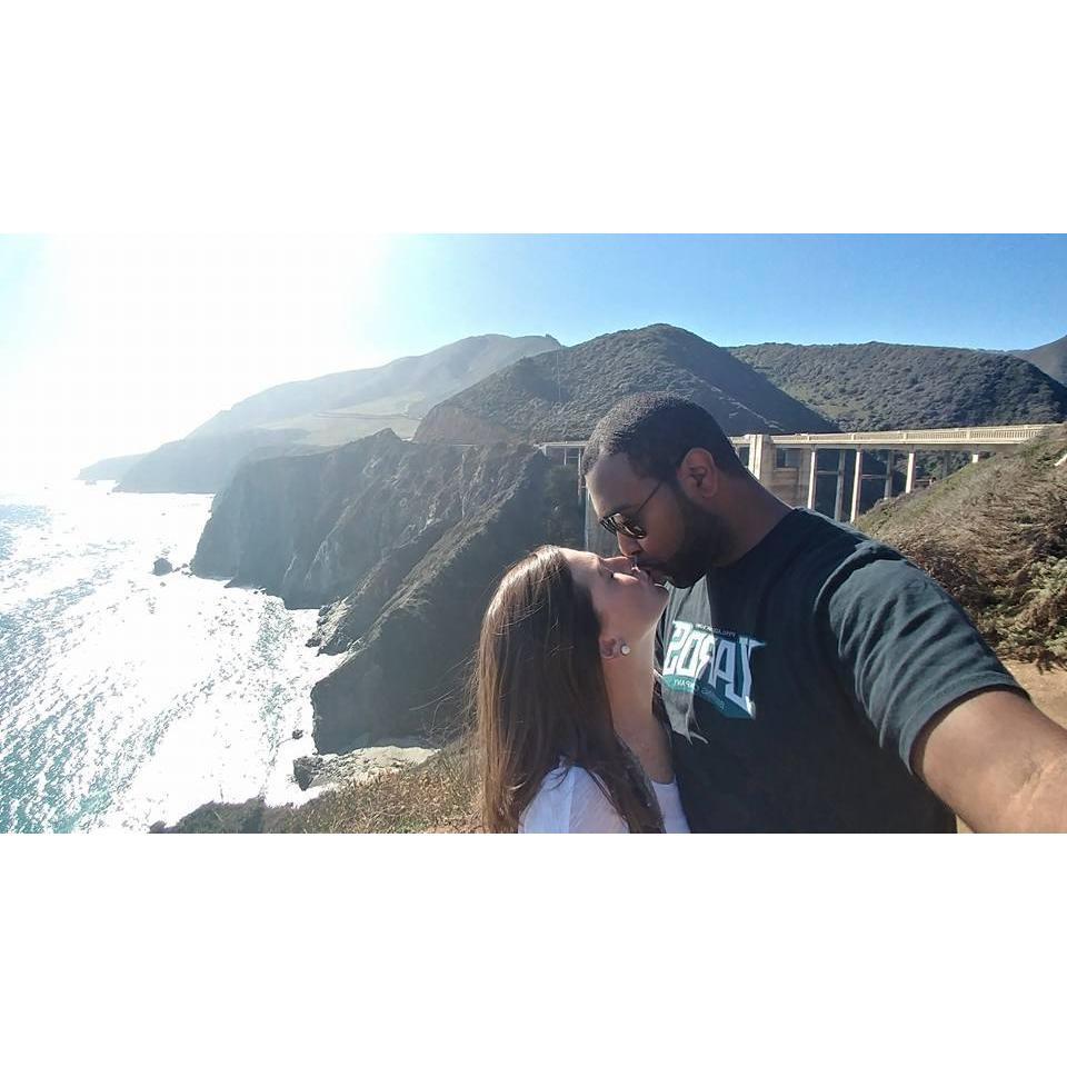 Driving the Pacific Coast Highway through Big Sur.