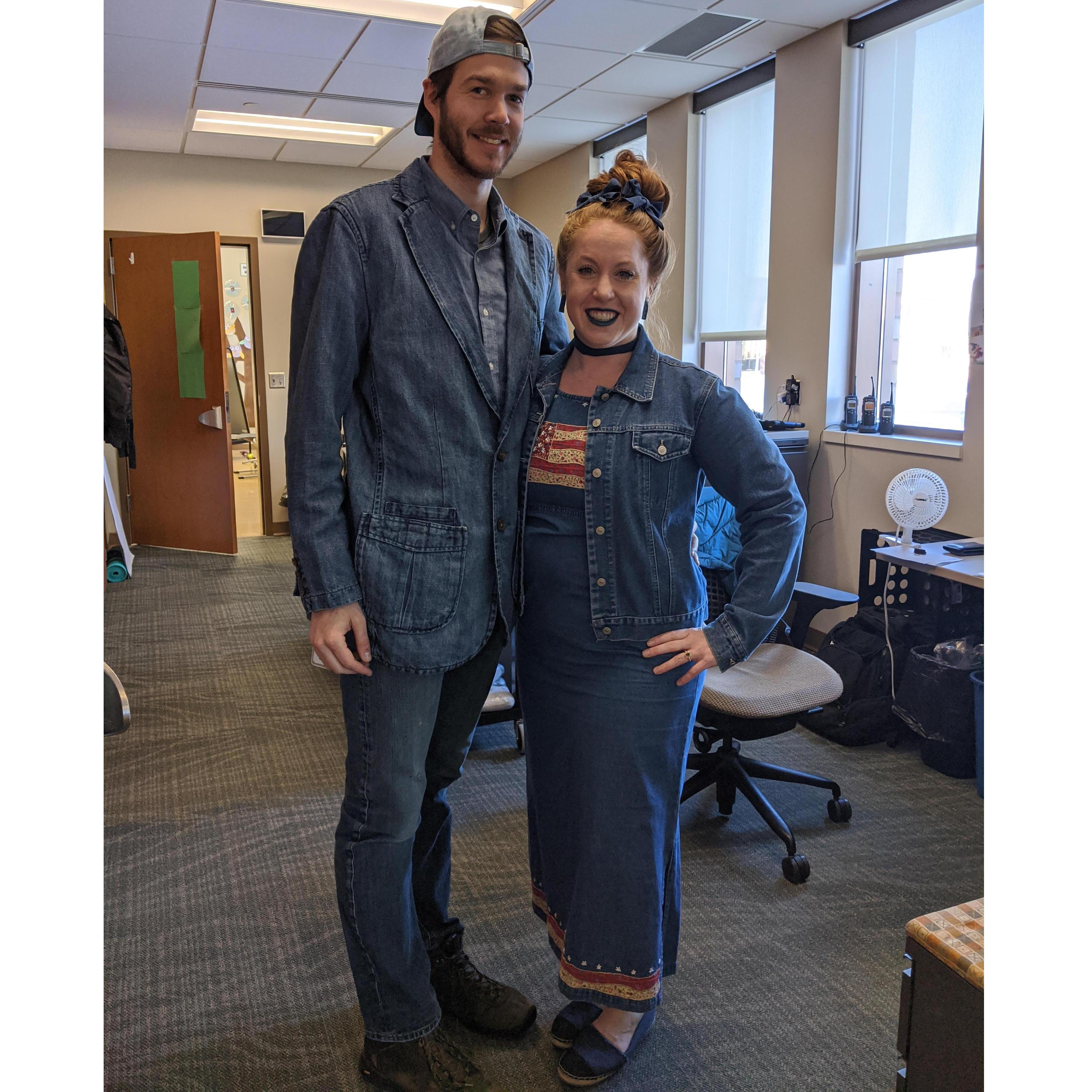 Blue Jean Day at school ... We channeled our inner Britney and Justin 😎