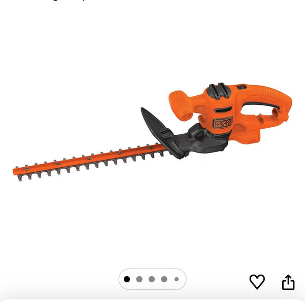 BLACK+DECKER Electric Hedge Trimmer, 16-Inch 3.0 Amp Compact Corded Power Hedge Trimmer (BEHT100)