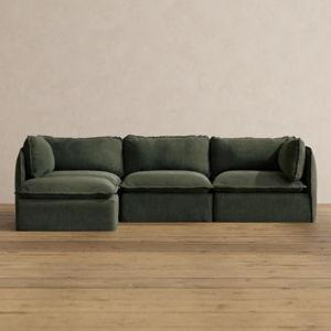 Modular Washable 3-Seater Sectional [Color: Luxe Corduroy in Olivine]