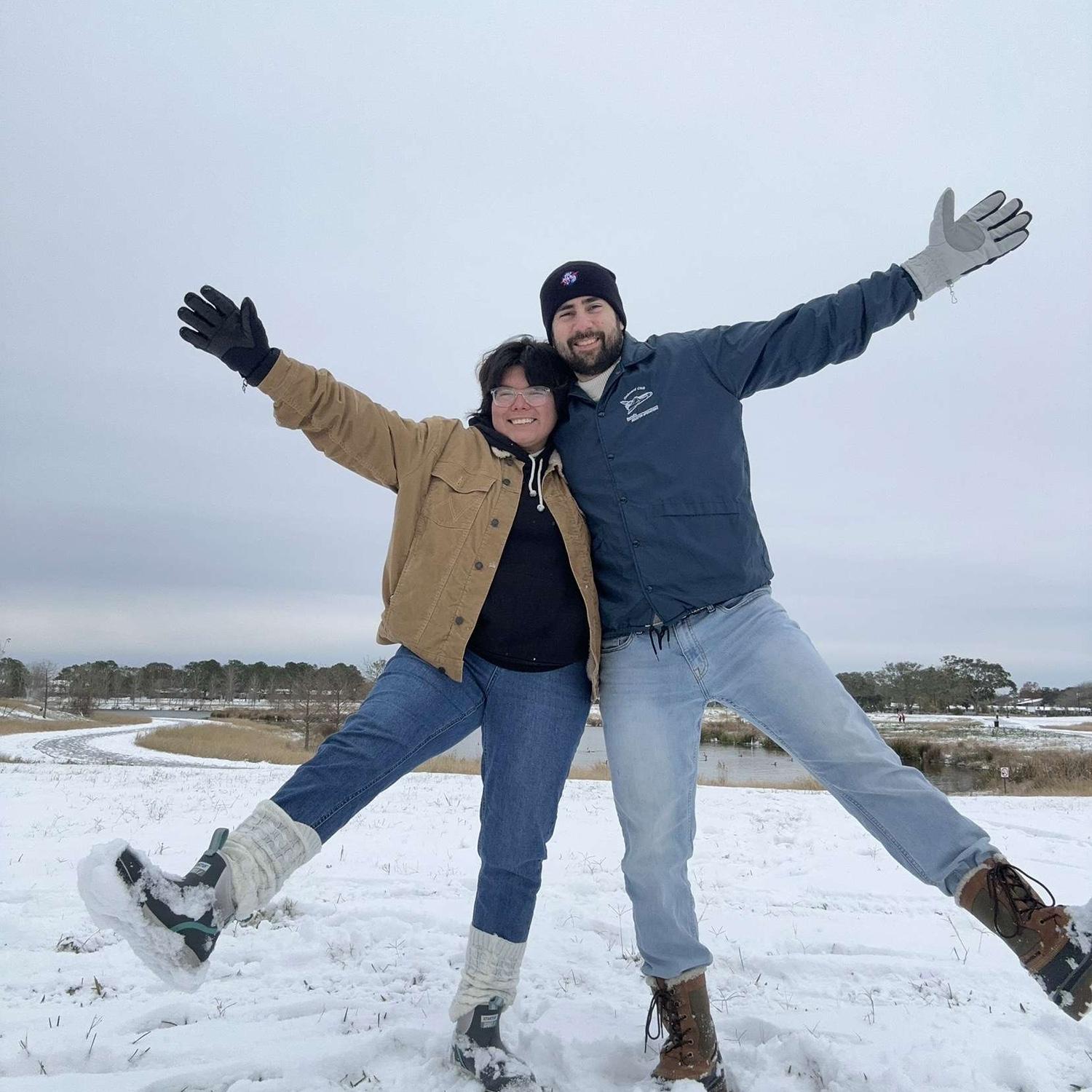 Our first snow together !! ☃️