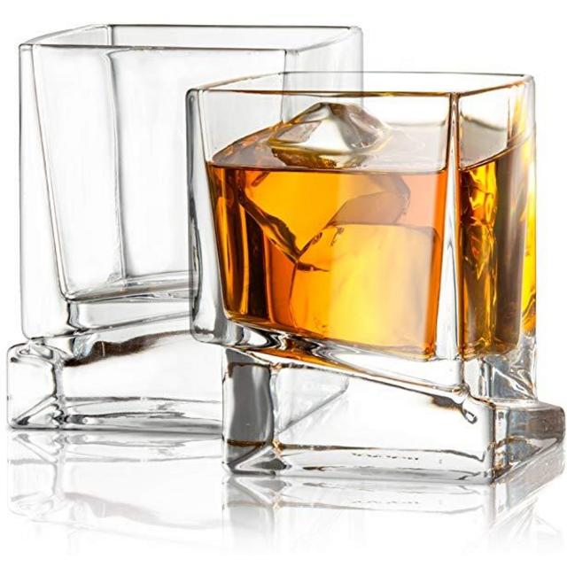 JoyJolt Carre Square Scotch Glasses set of 2