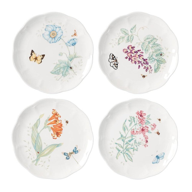 Lenox Butterfly Meadow 4-Piece Accent Plate Set, 3.79, Multi
