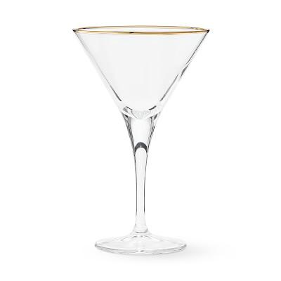 Gold Rim Martini Glasses, Set of 4