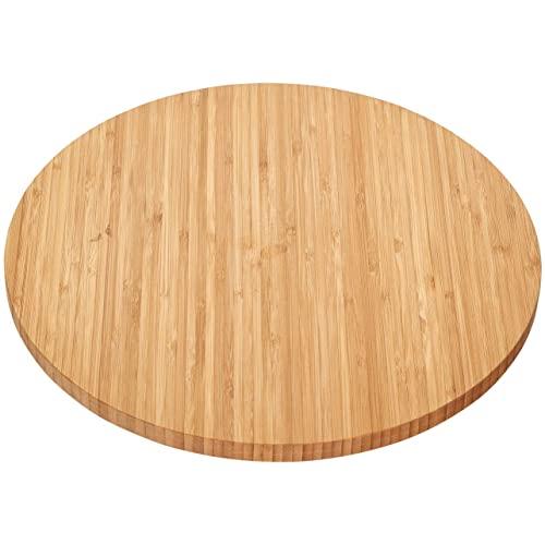 Home Intuition Bamboo Wooden Lazy Susan Turntable 13.5 Inch Diameter