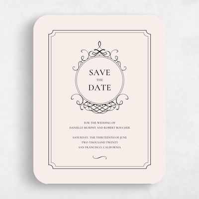 Beige Rounded Wedding Save the Date - Malta Type