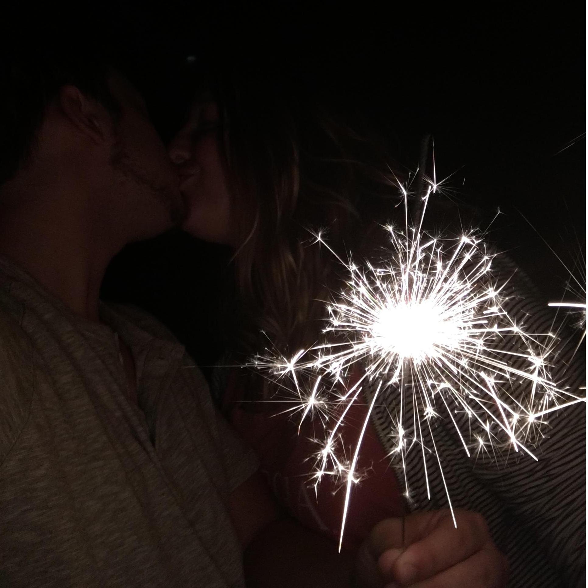 Our first 4th of July together! Pretty sure someone got burnt with this sparkler.