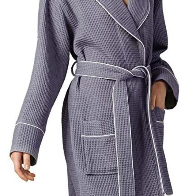 Women’s Luxury Waffle Shawl Collar Robe with Piping – Lightweight, Long, Ultra Soft Spa Sleepwear Bathrobe