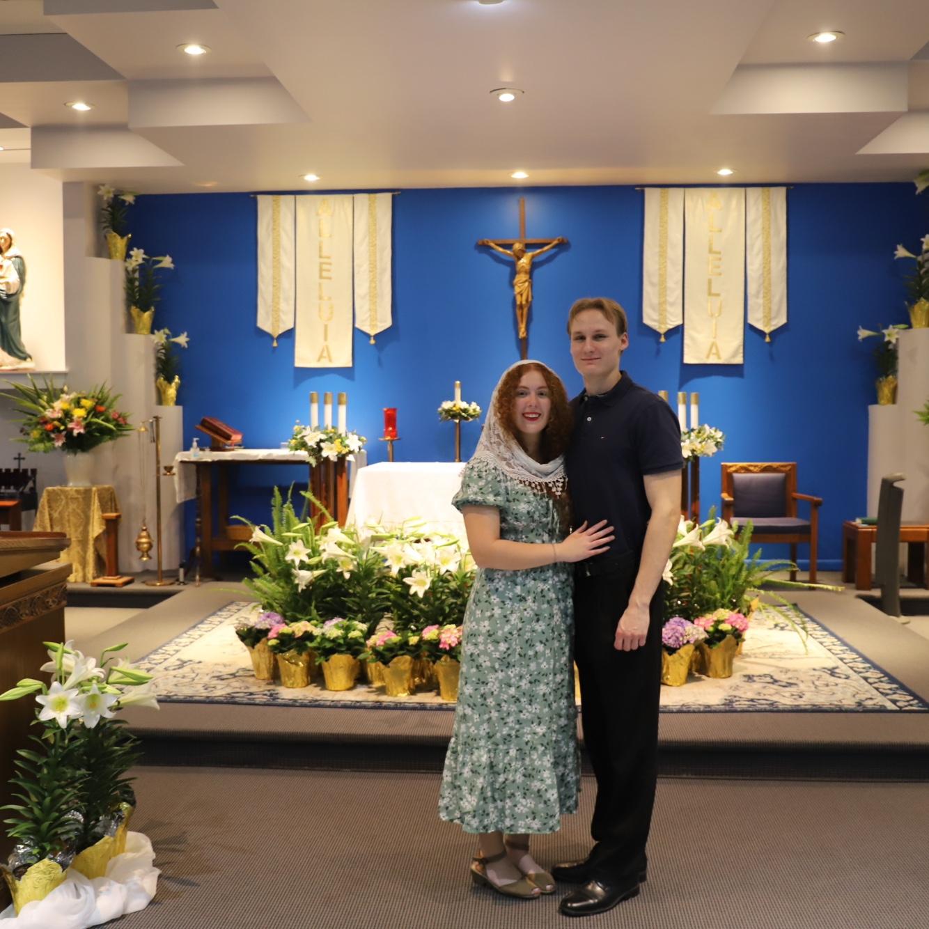 Our first Easter vigil at the Catholic Student Union and Sam's second Easter as a Catholic! ✝️