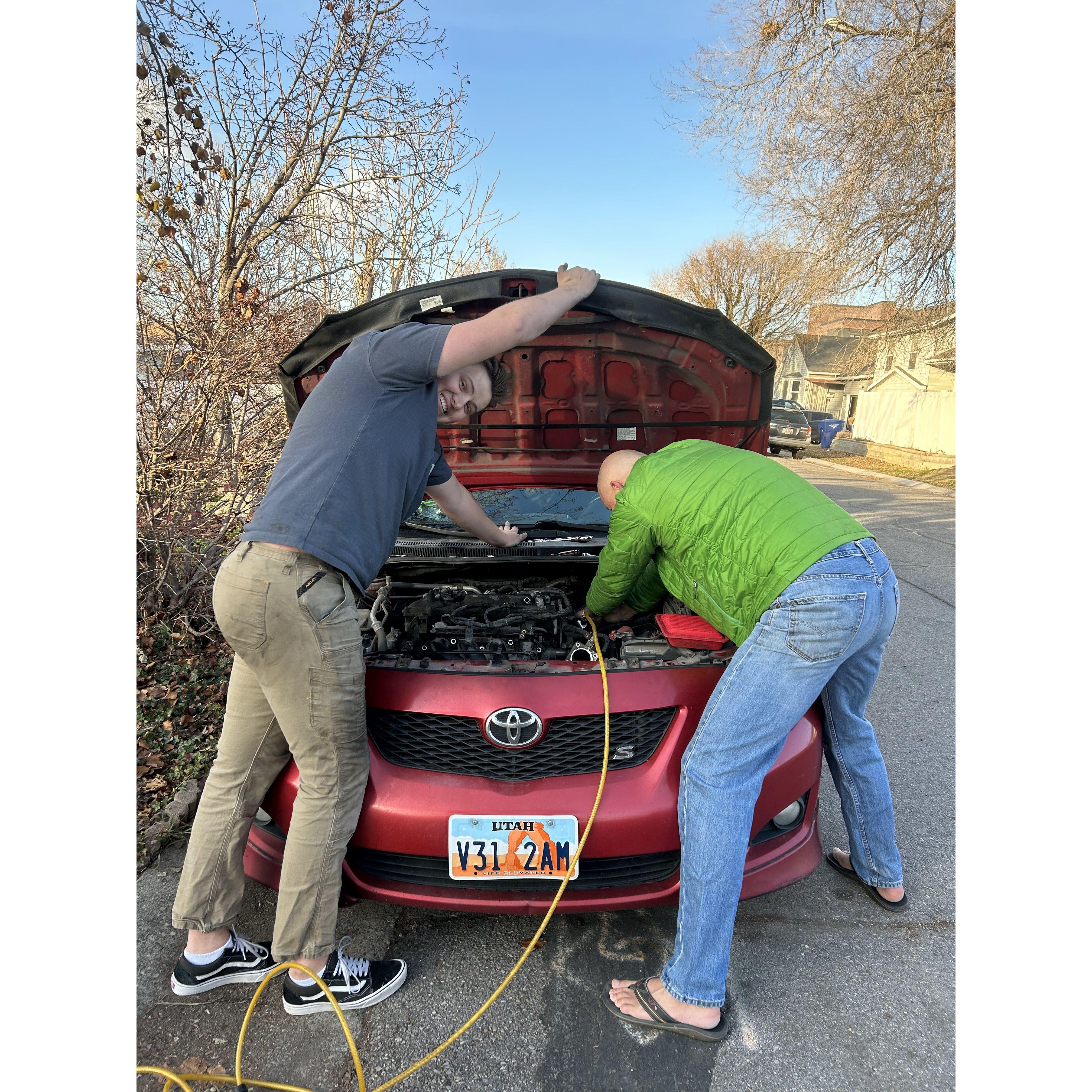 December 21st, 2023. Daniel and Nick fixing more and more things on the Corolla!