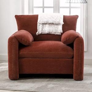 Oversized Armchair Accent Chair (In Red)