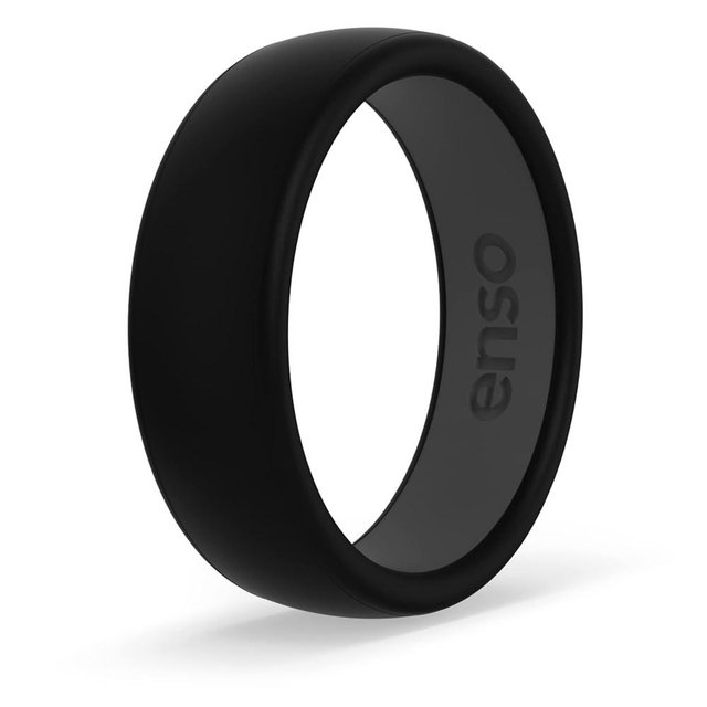 Enso Rings Dual Tone Silicone Wedding Ring – Two Tone Hypoallergenic Wedding Band – Comfortable Band for Active Lifestyle - Medical Grade Silicone – 1.75mm Thick Unisex Band