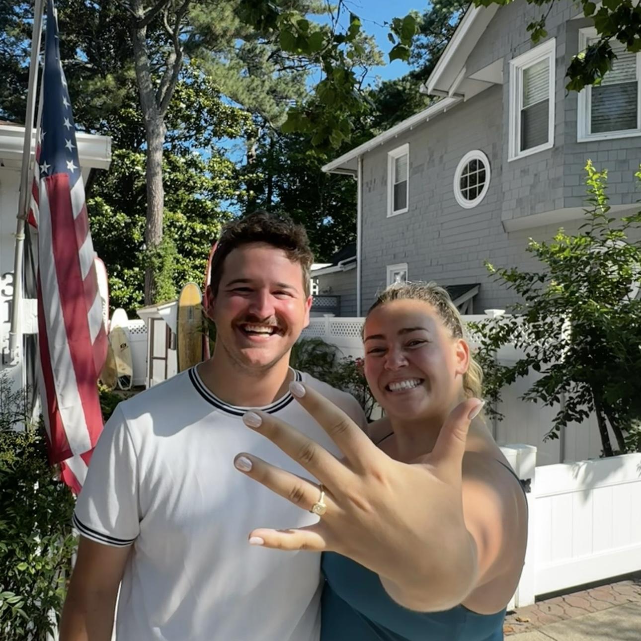 WE'RE ENGAGED! Nick popped the question at Kristina's family beach house in Rehoboth Beach, DE on July 3rd, 2025.