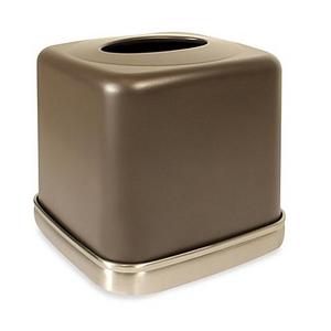 InterDesign - York Matte Boutique Tissue Box Cover in Brown